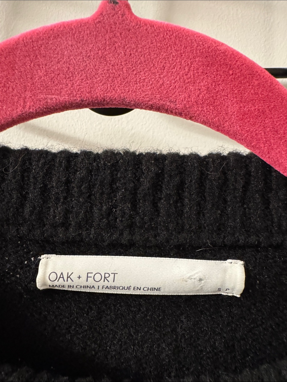 Oak + Fort Colorblock Black and Brown Abstract Crewneck Sweater - Picture 2 of 3